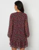 Threadbare Women's Red Floral Tie Front Ruffle Mini Dress sold by Threadbare