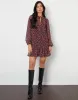 Threadbare Women's Red Floral Tie Front Ruffle Mini Dress sold by Threadbare