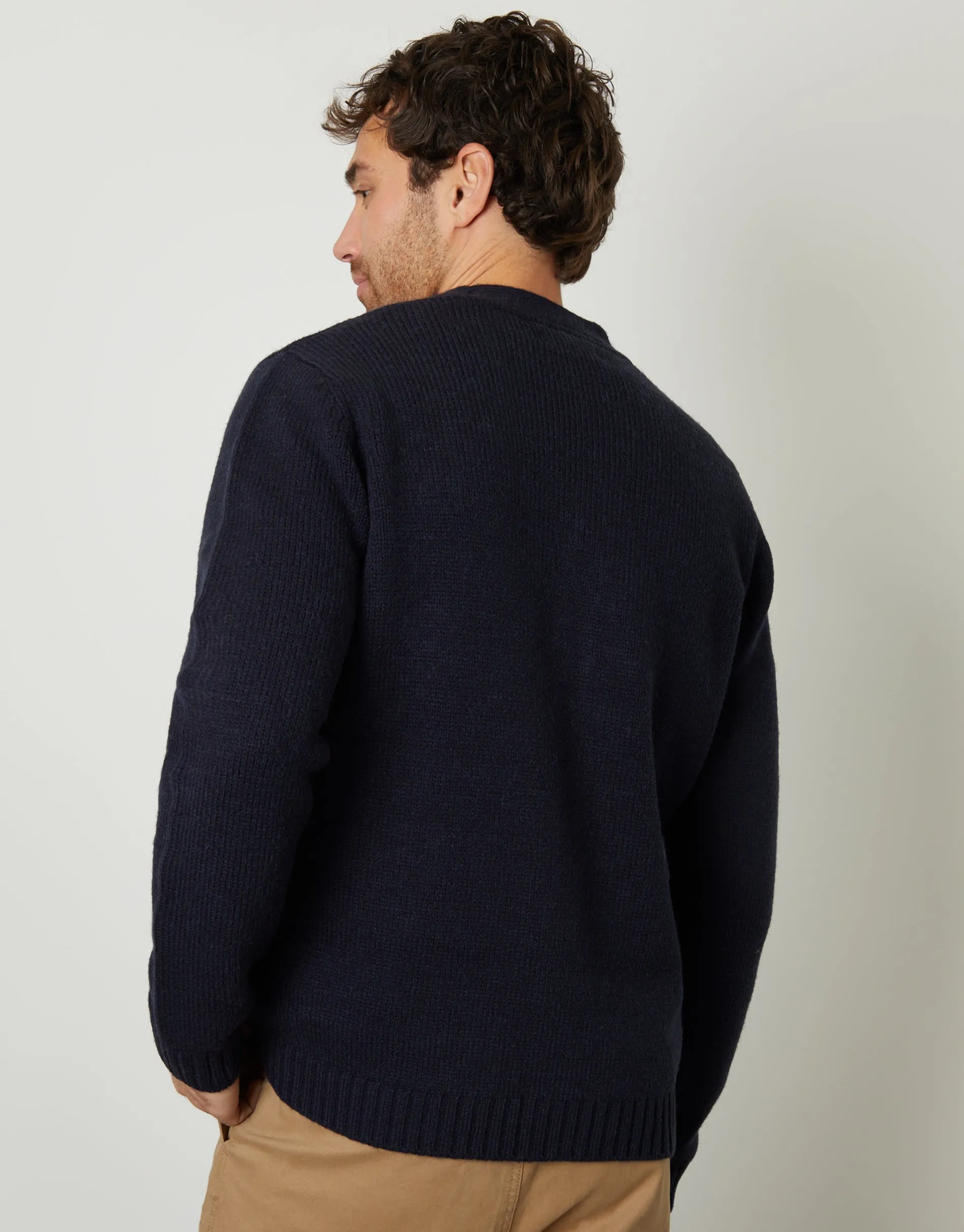 Navy Knitted V-Neck Cardigan sold by Threadbare product image thumbnail 2