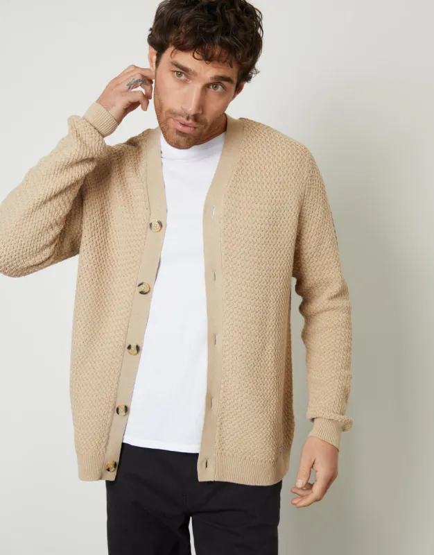 Brown Basket Stitch Cardigan sold by Threadbare