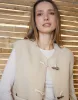 Ecru Toggle Fleece Borg Gilet sold by Threadbare