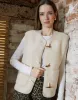 Ecru Toggle Fleece Borg Gilet sold by Threadbare