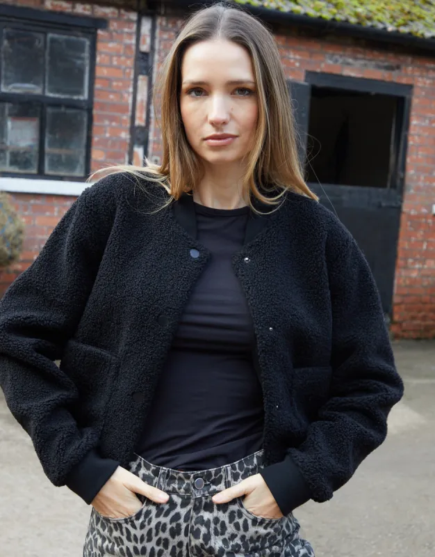 Black Borg Bomber Jacket sold by Threadbare