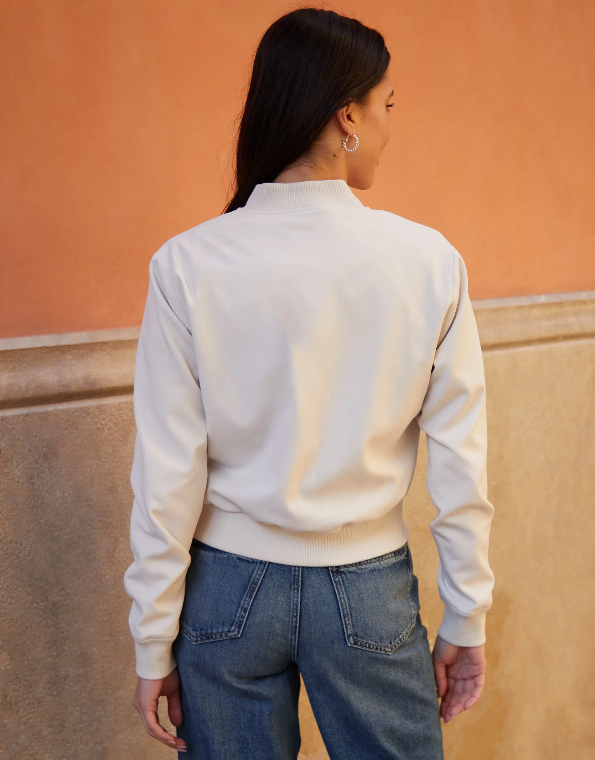 Threadbare Women's Ecru Patch Pocket Bomber Jacket sold by Threadbare product image thumbnail 2