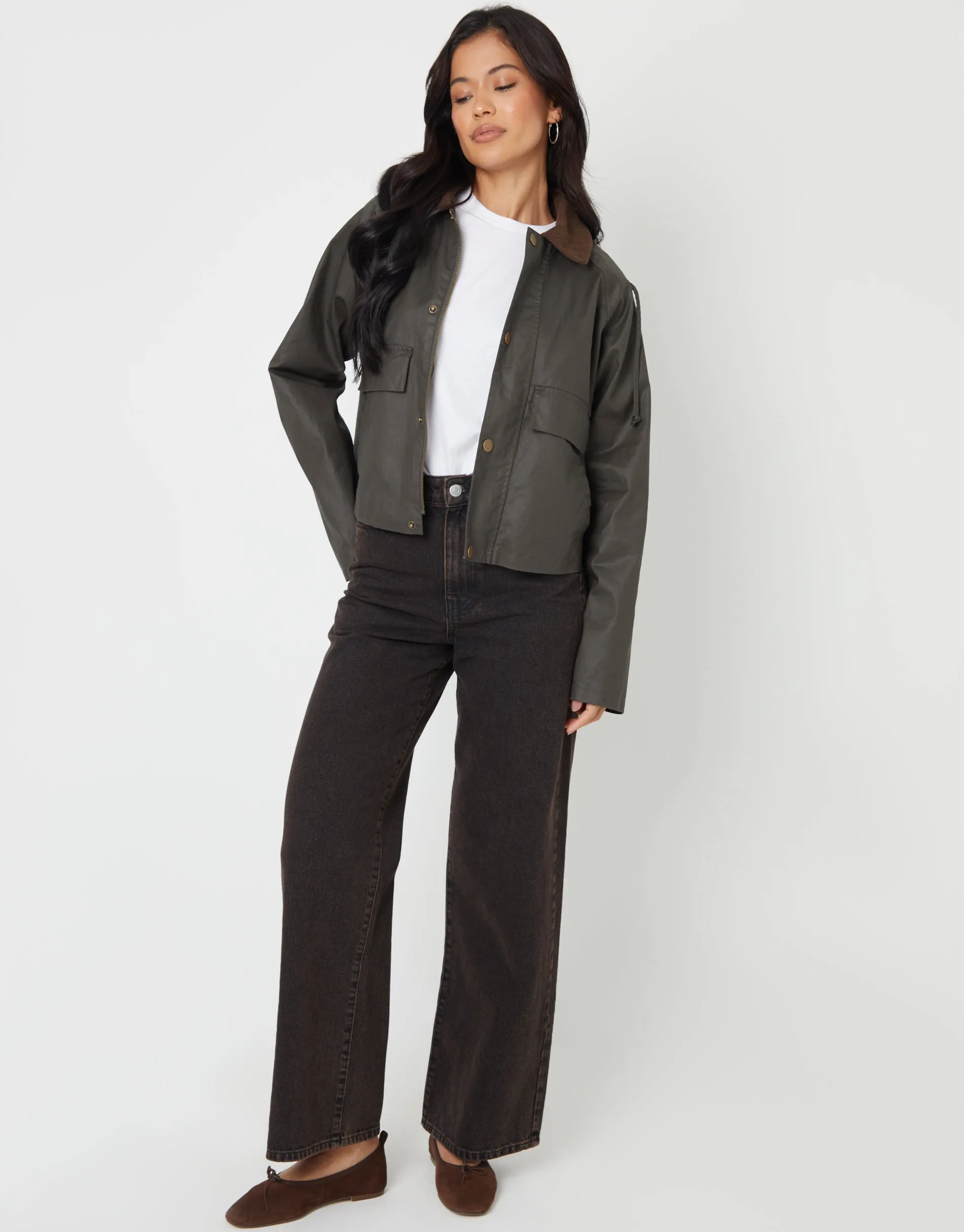 Khaki Green Waxed Jacket sold by Threadbare product image thumbnail 3