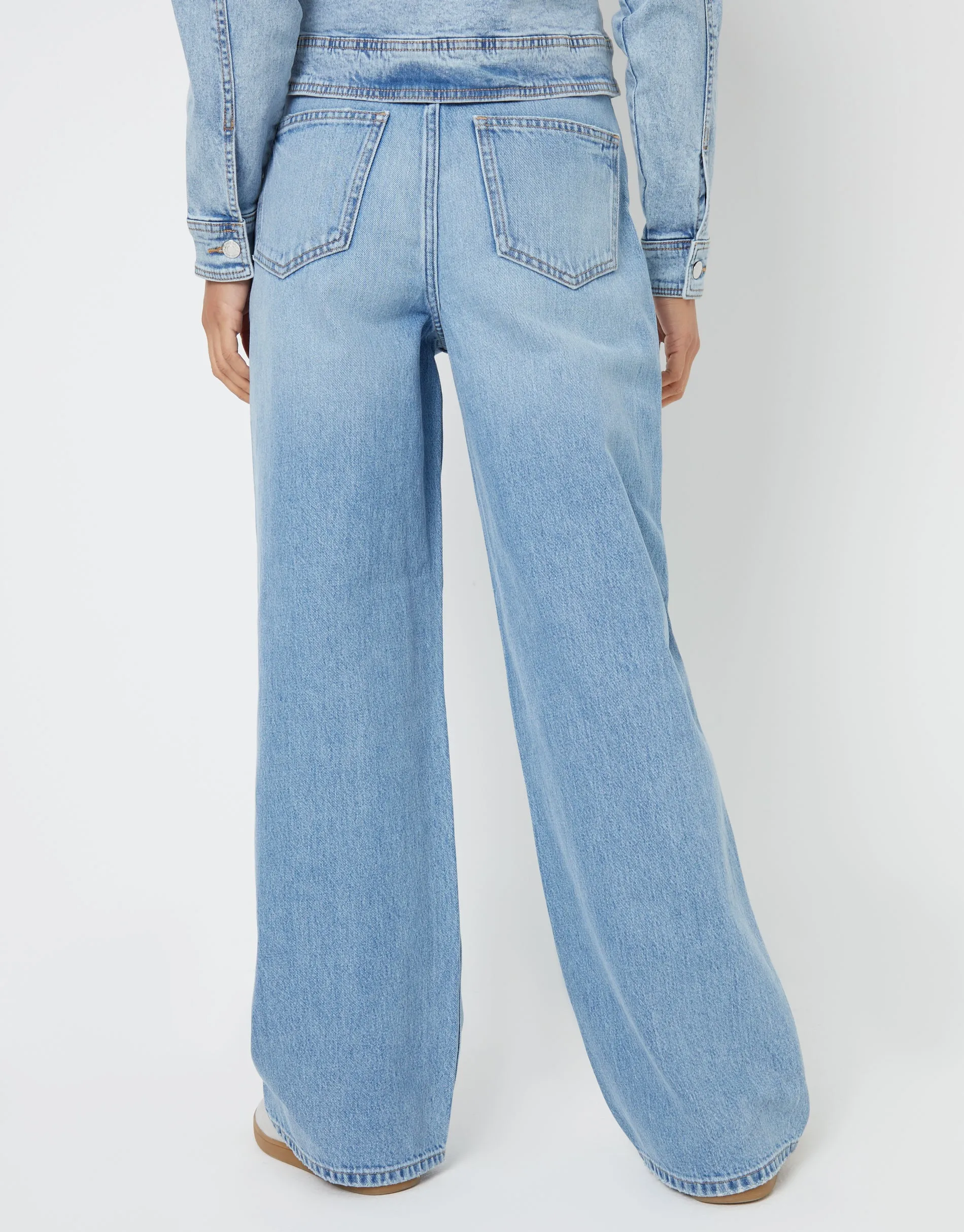 Light Wash Baggy Wide Leg Jeans sold by Threadbare product image thumbnail 2