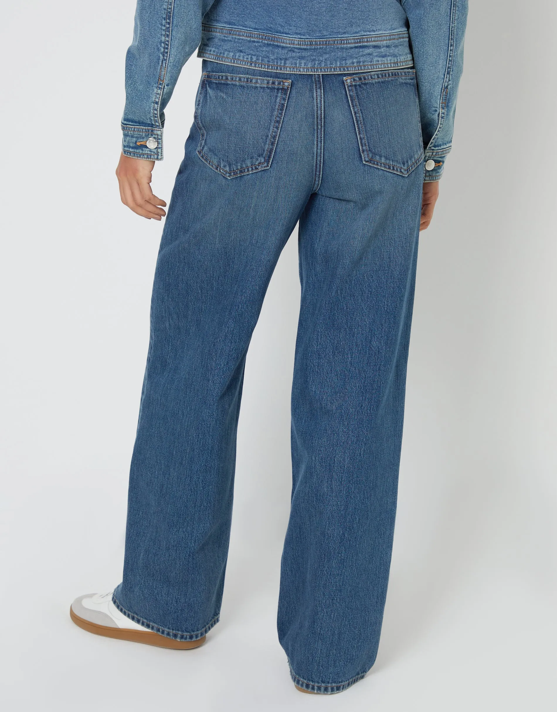 Mid Wash Baggy Wide Leg Jeans sold by Threadbare product image thumbnail 3