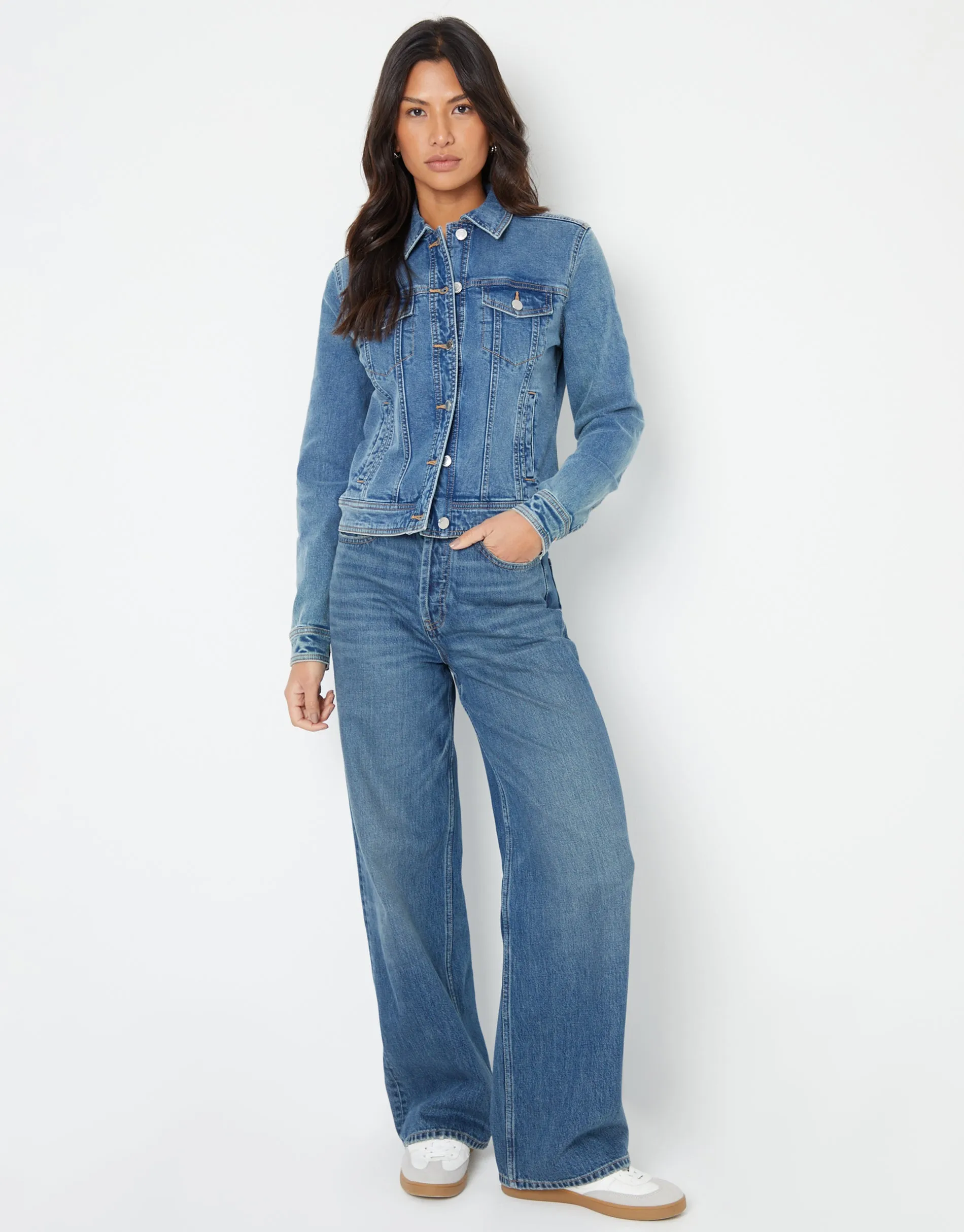 Mid Wash Baggy Wide Leg Jeans sold by Threadbare product image thumbnail 4