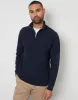 Threadbare Men's Navy Basket Stitch Mock T-Shirt Quarter Zip Jumper sold by Threadbare