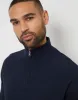 Threadbare Men's Navy Basket Stitch Mock T-Shirt Quarter Zip Jumper sold by Threadbare