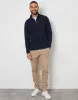 Threadbare Men's Navy Basket Stitch Mock T-Shirt Quarter Zip Jumper sold by Threadbare