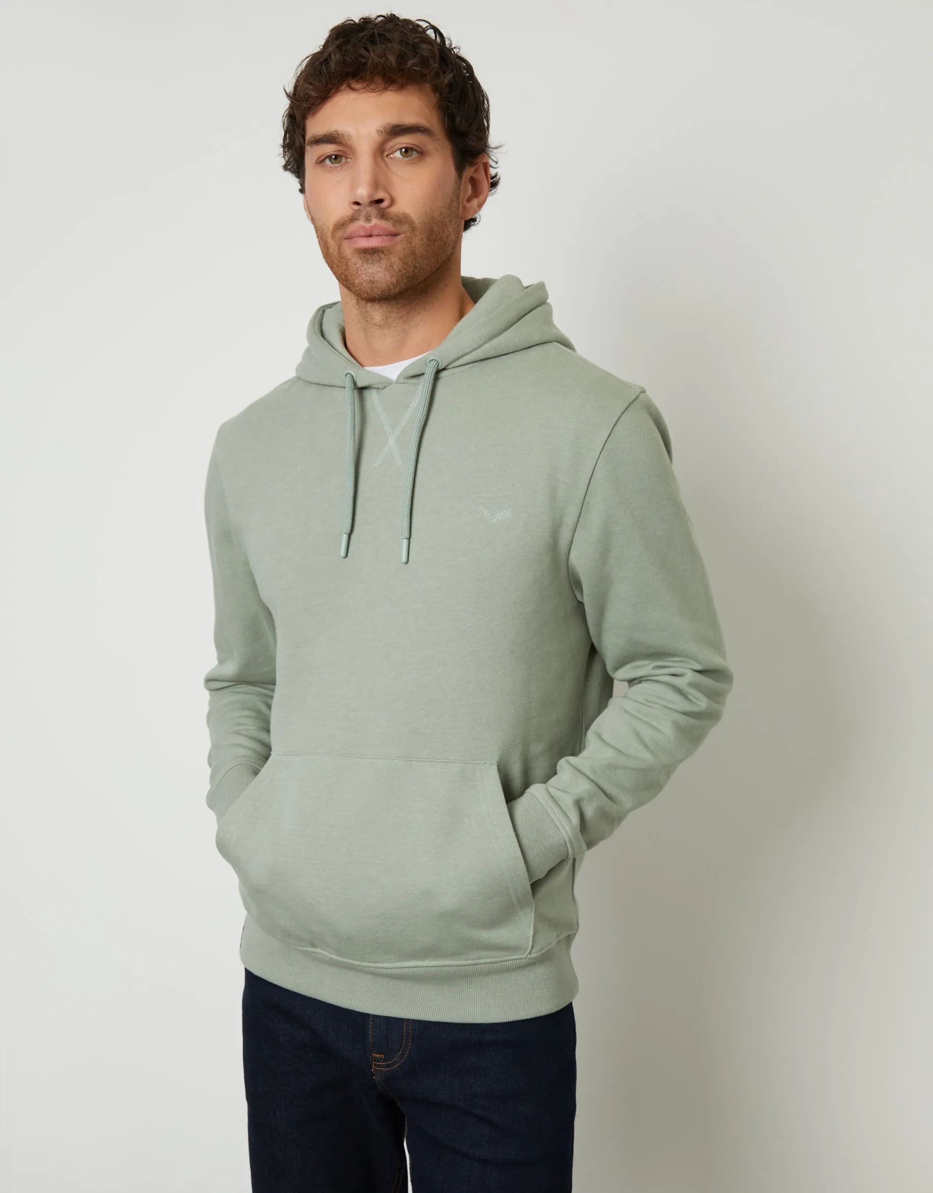 Sage Green Pullover Hoodie sold by Threadbare