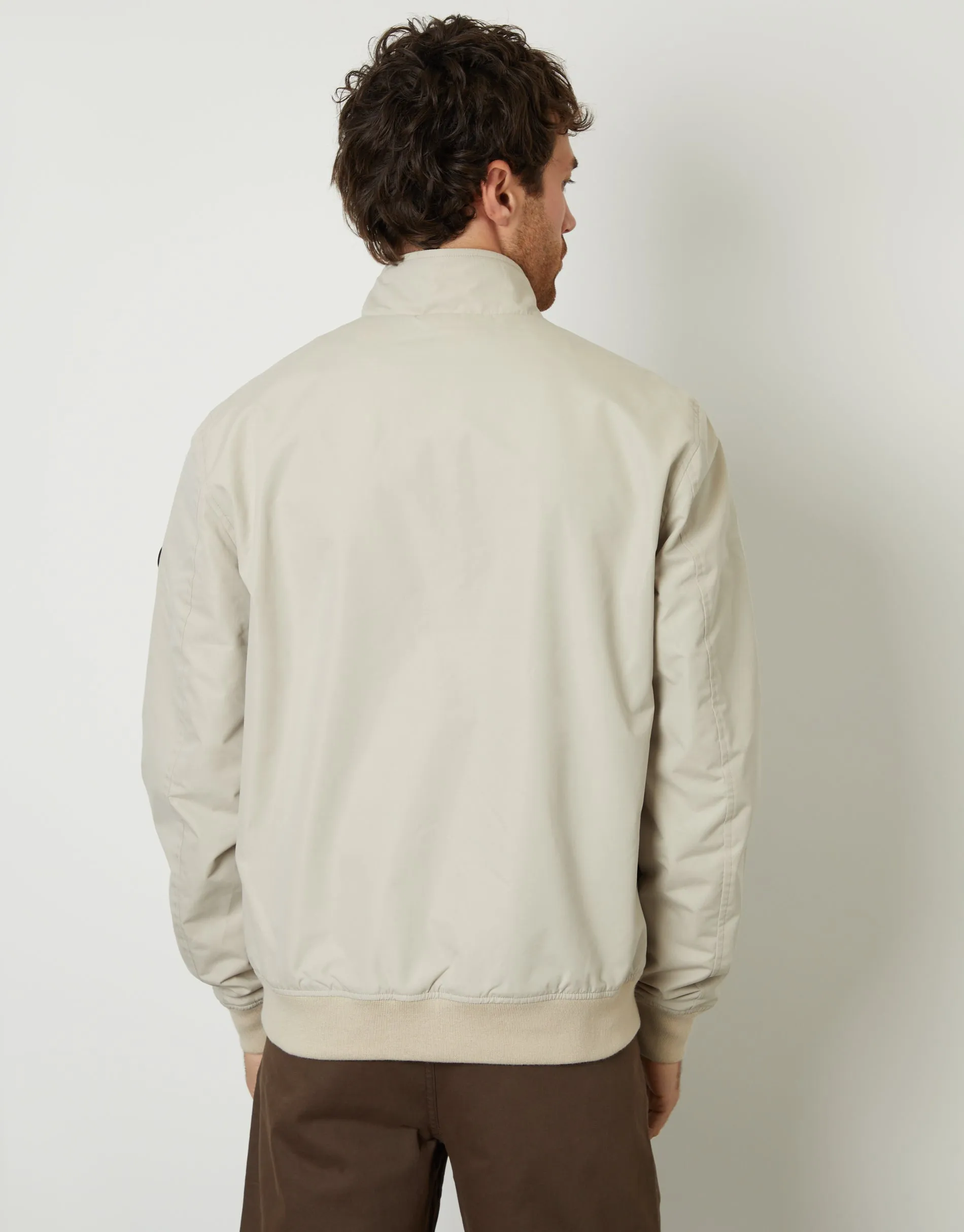 Stone Zip Up Harrington Jacket sold by Threadbare product image thumbnail 2