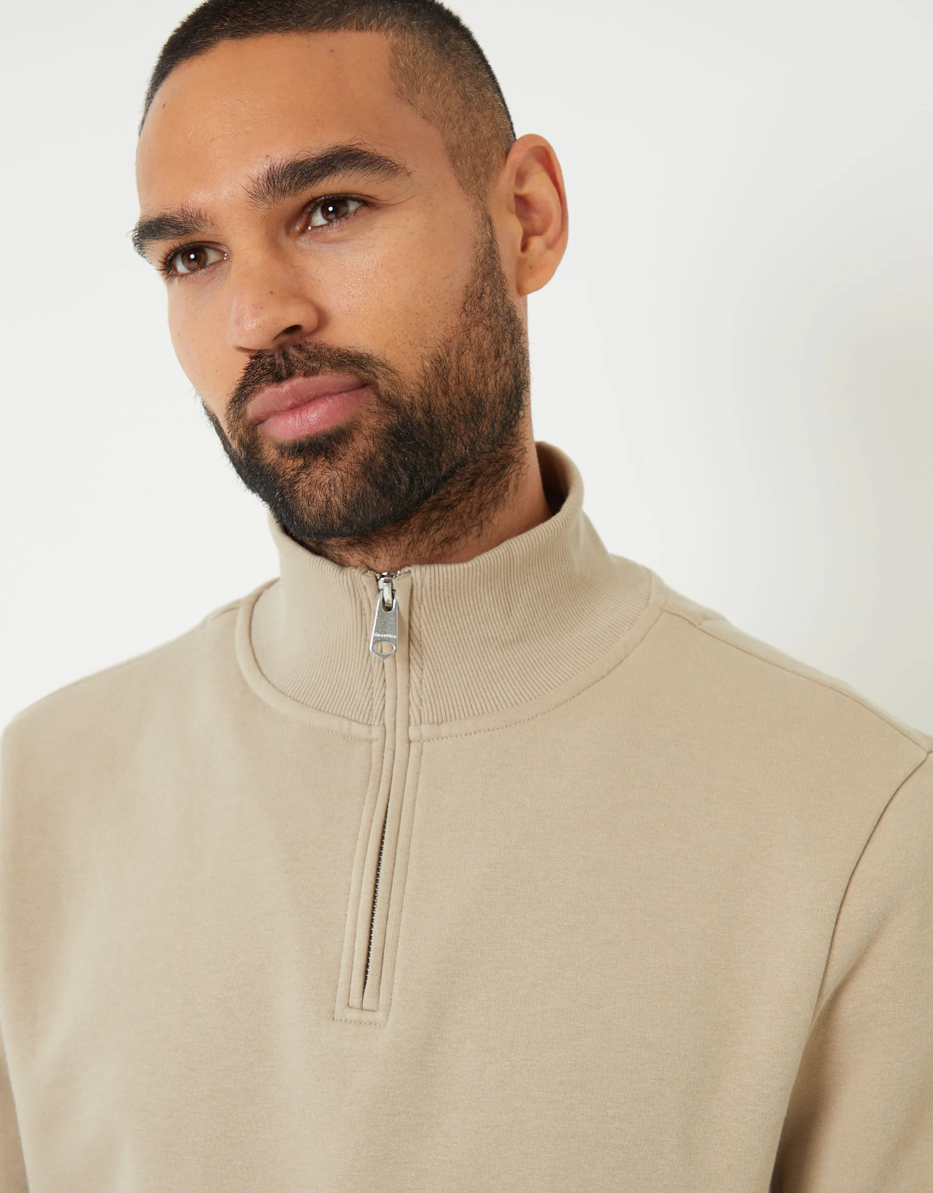 Stone Mock T-Shirt Quarter Zip Sweatshirt sold by Threadbare product image thumbnail 4