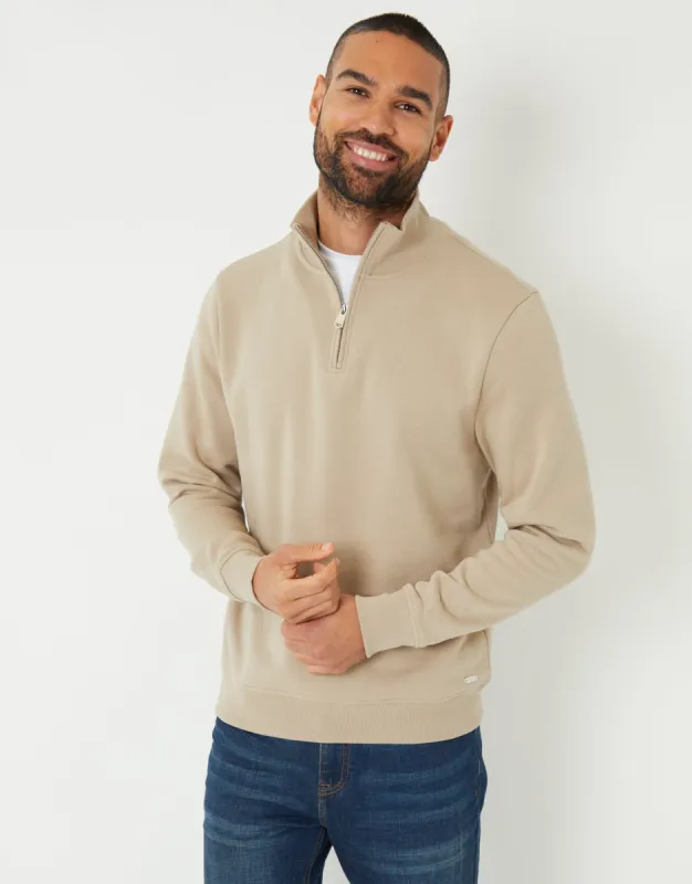 Stone Mock T-Shirt Quarter Zip Sweatshirt sold by Threadbare