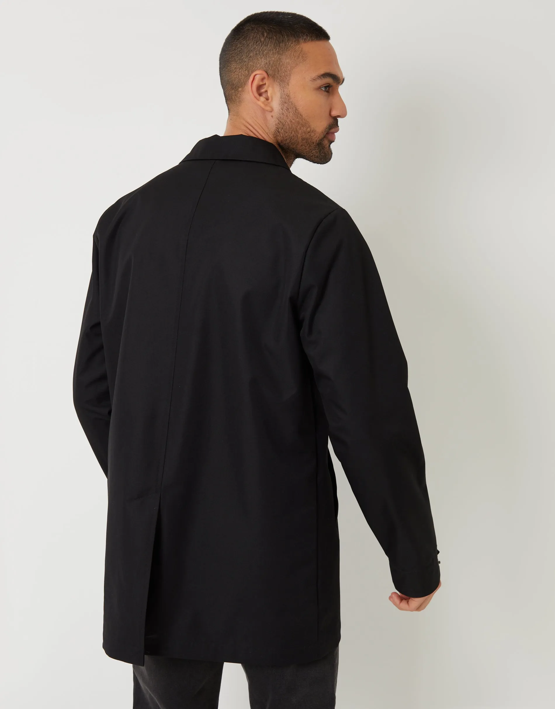 Black Showerproof Longline Mac sold by Threadbare product image thumbnail 2