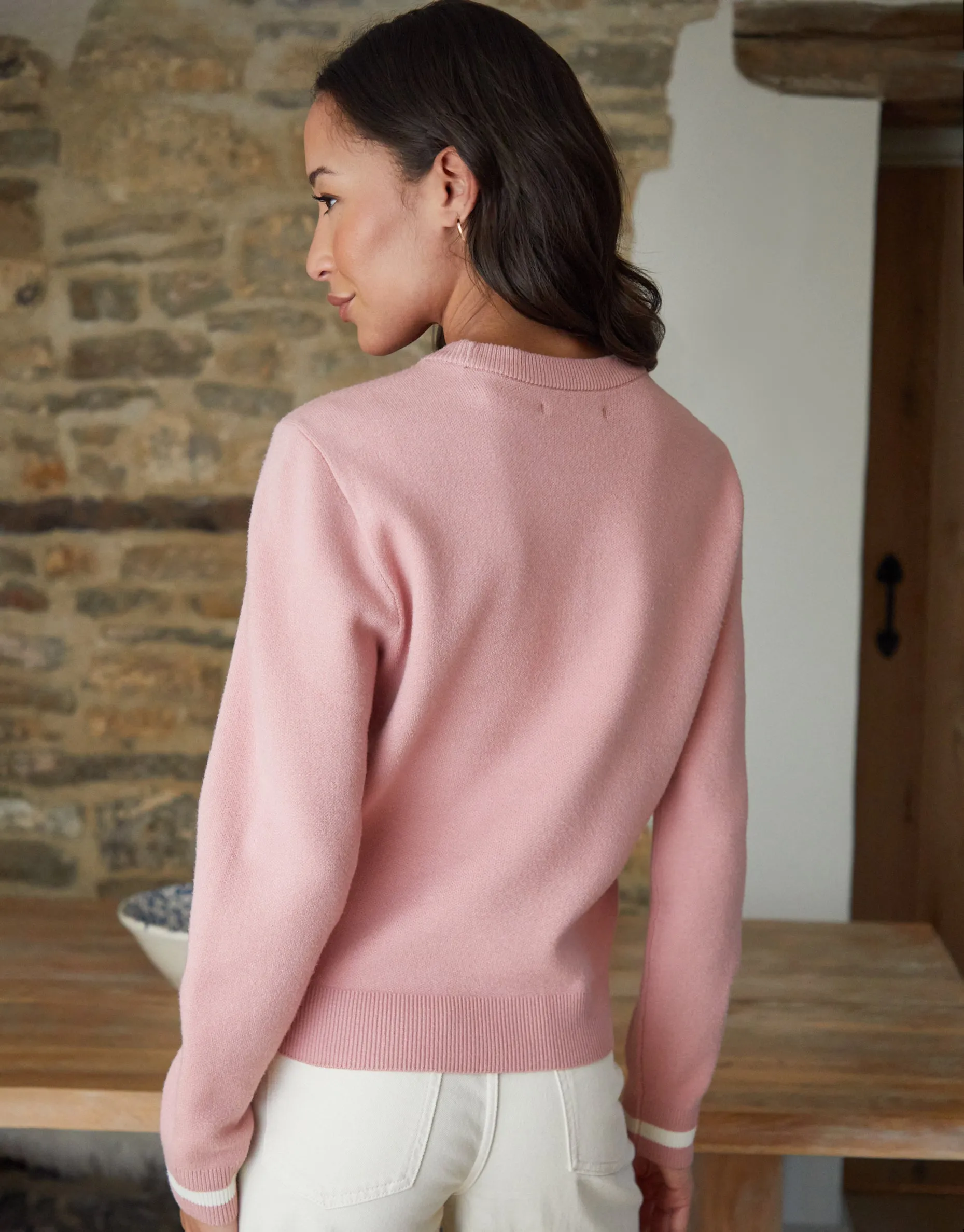Pink Varsity Knitted Jumper sold by Threadbare product image thumbnail 2
