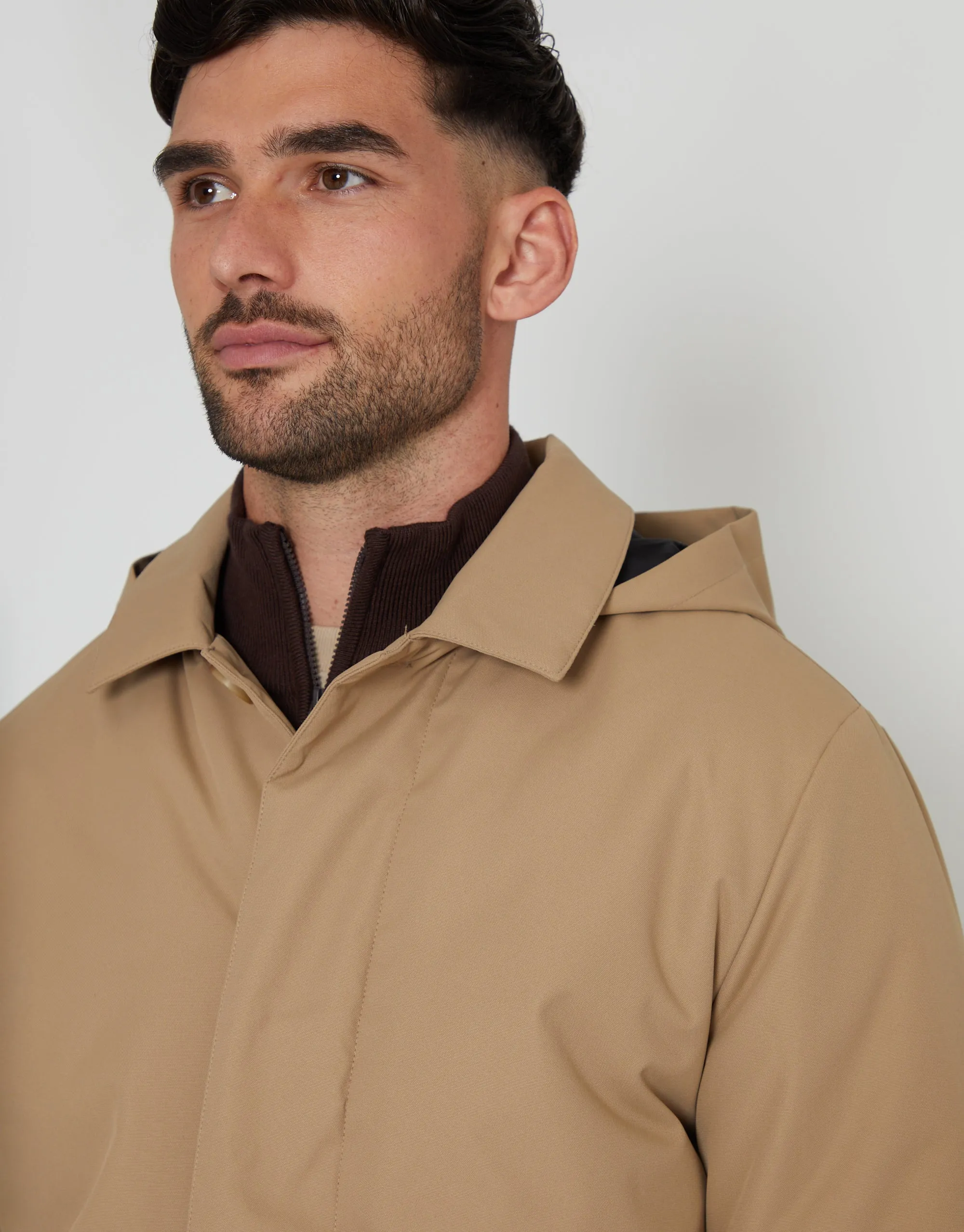 Dark Stone Showerproof 2-in-1 Mac with Concealed Hood sold by Threadbare product image thumbnail 5