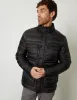 Black Funnel Neck Utility Puffer Jacket sold by Threadbare
