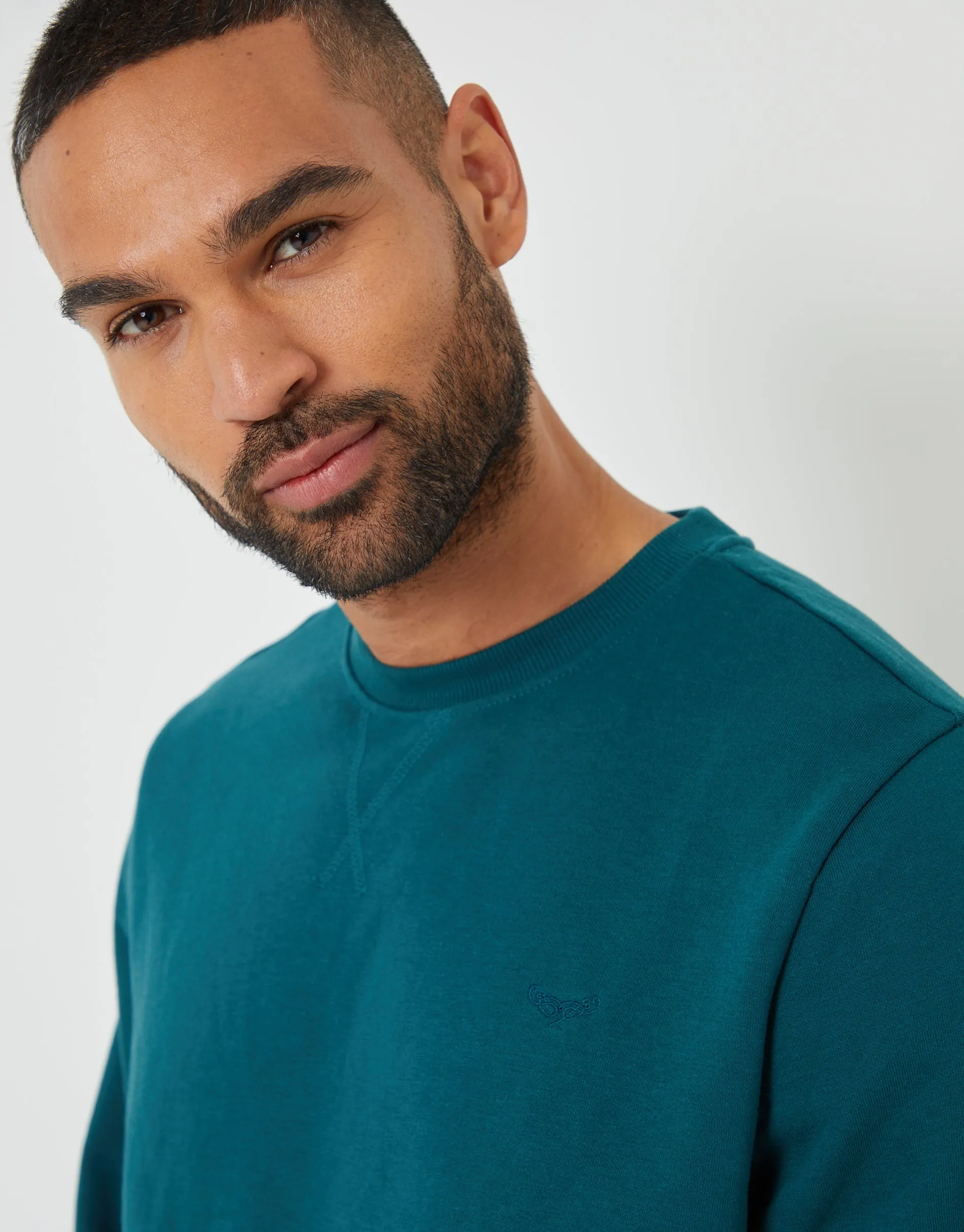 Dark Teal Green Crew Neck Sweatshirt sold by Threadbare product image thumbnail 4