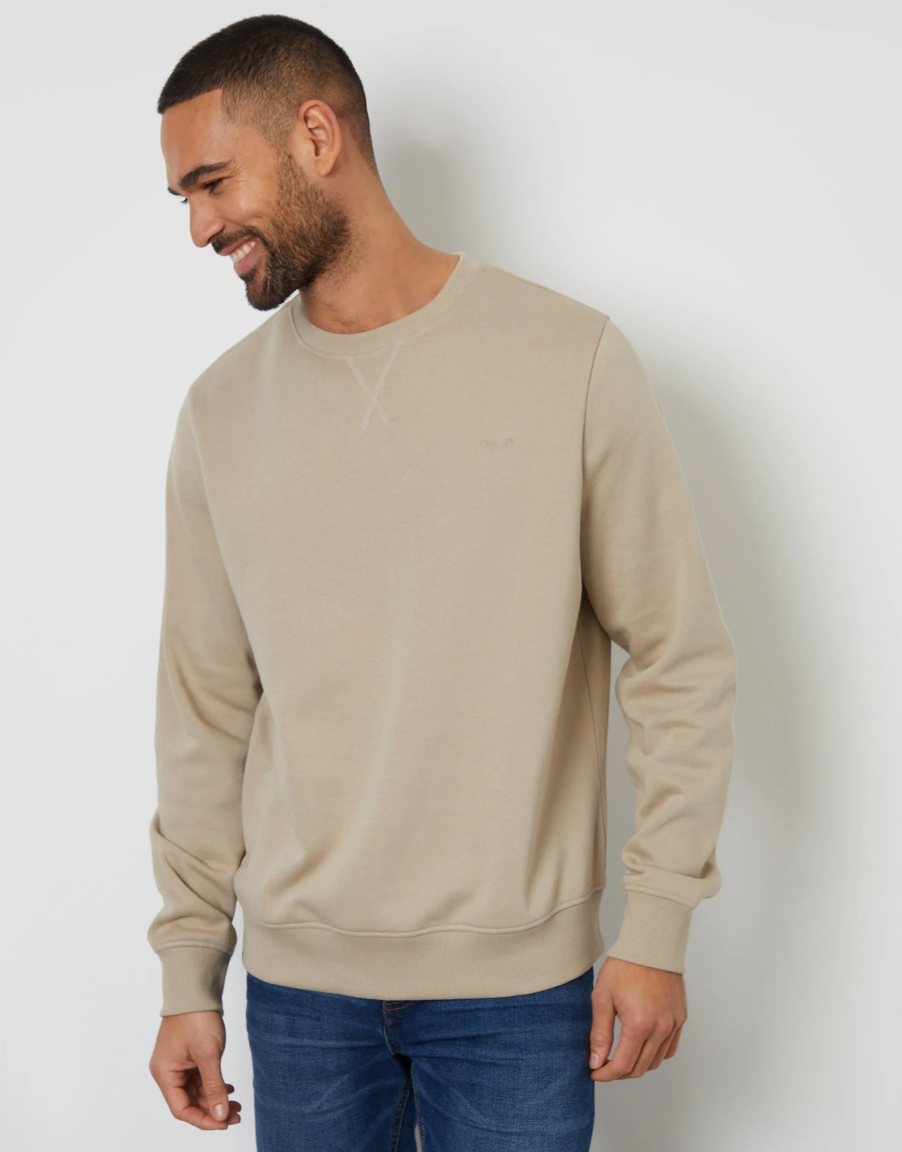 Stone Crew Neck Sweatshirt sold by Threadbare