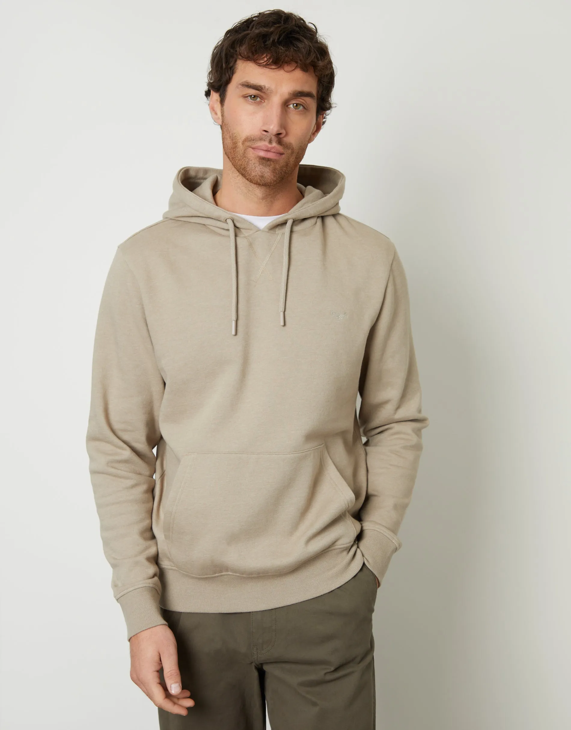 Oatmeal Marl Overhead Hoodie sold by Threadbare