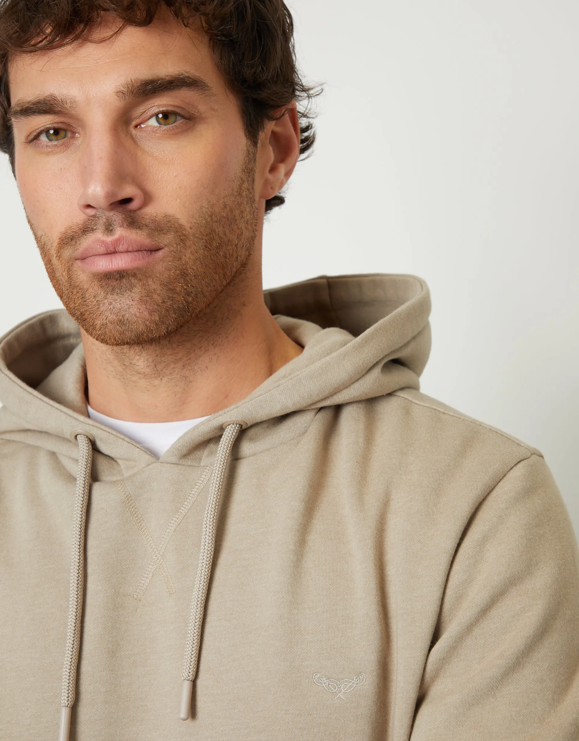 Oatmeal Marl Overhead Hoodie sold by Threadbare product image thumbnail 4