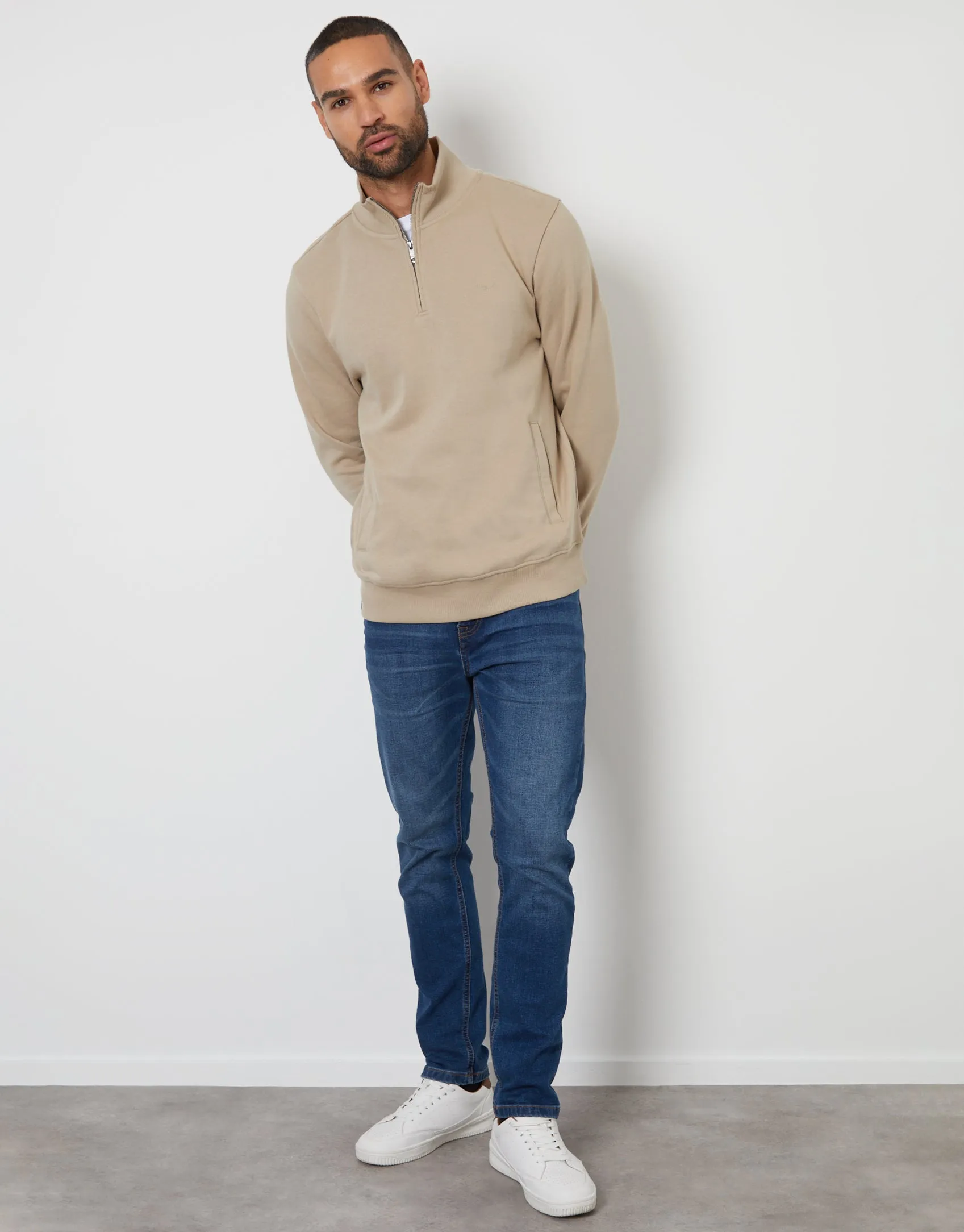 Stone Quarter Zip Sweatshirt sold by Threadbare product image thumbnail 3
