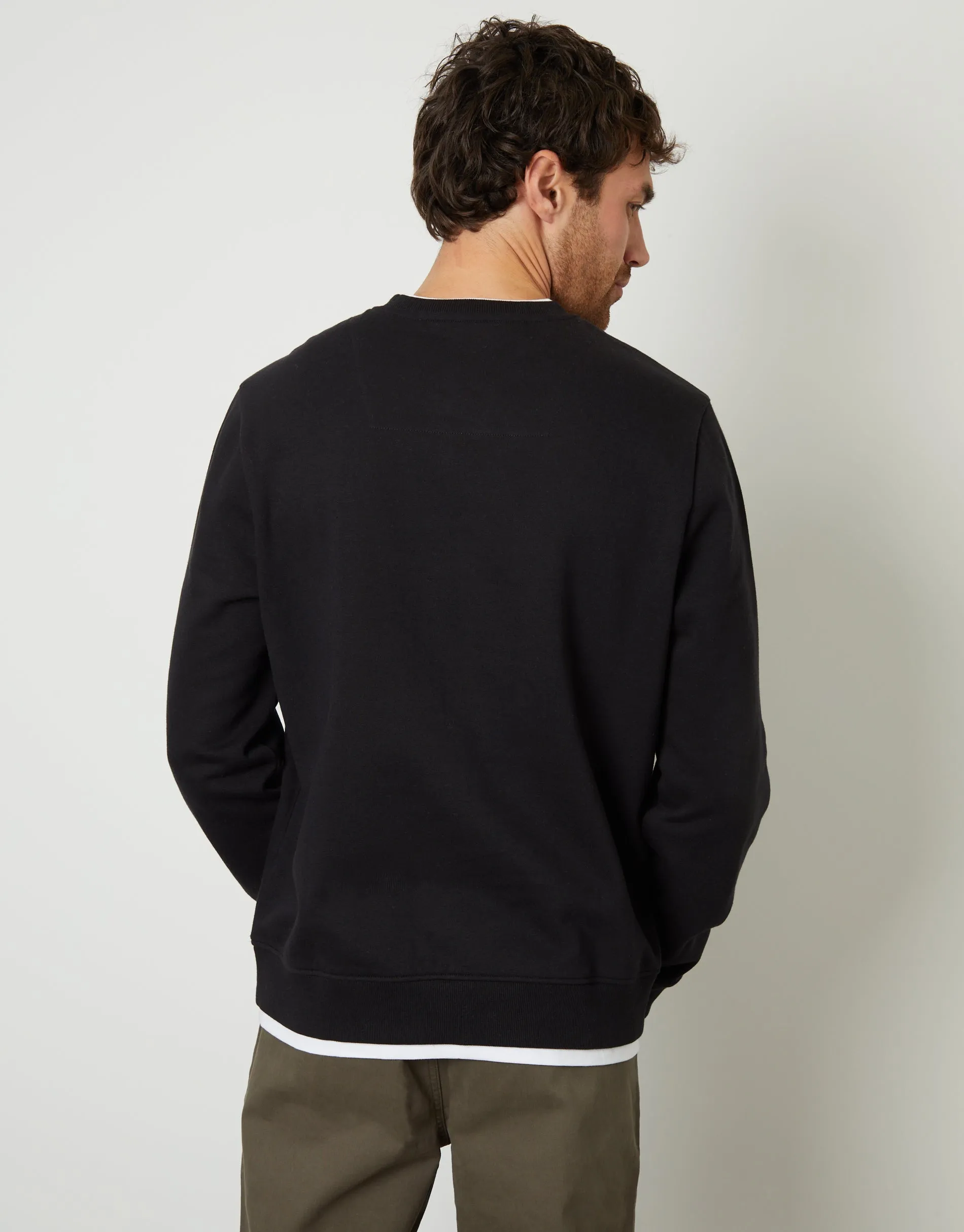 Black Mock T-Shirt Crew Neck Sweatshirt sold by Threadbare product image thumbnail 2