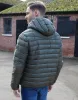 Khaki Green Hooded Puffer Jacket sold by Threadbare