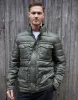Khaki Green Funnel Neck Utility Puffer Jacket sold by Threadbare