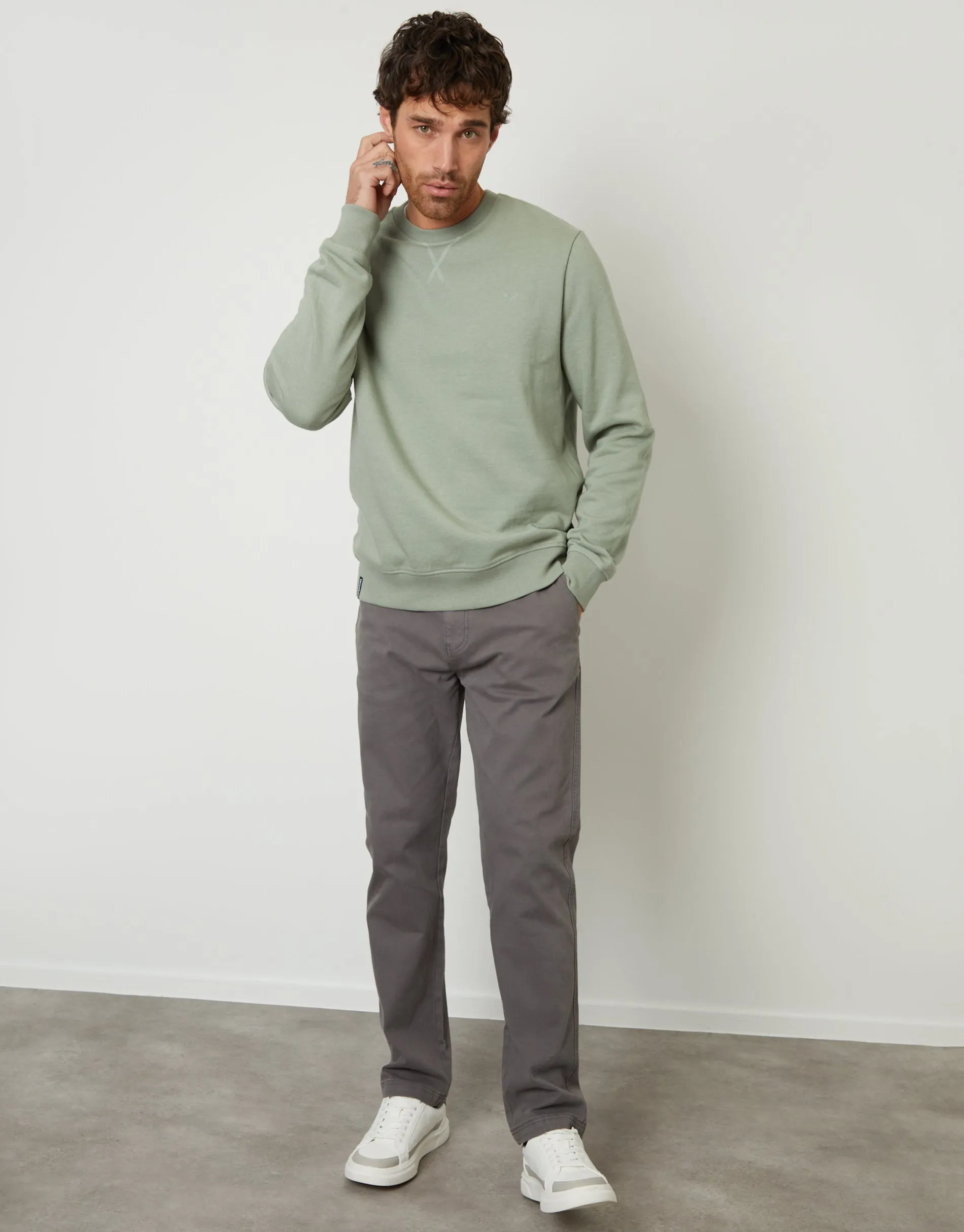 Sage Green Crew Neck Sweatshirt sold by Threadbare product image thumbnail 3