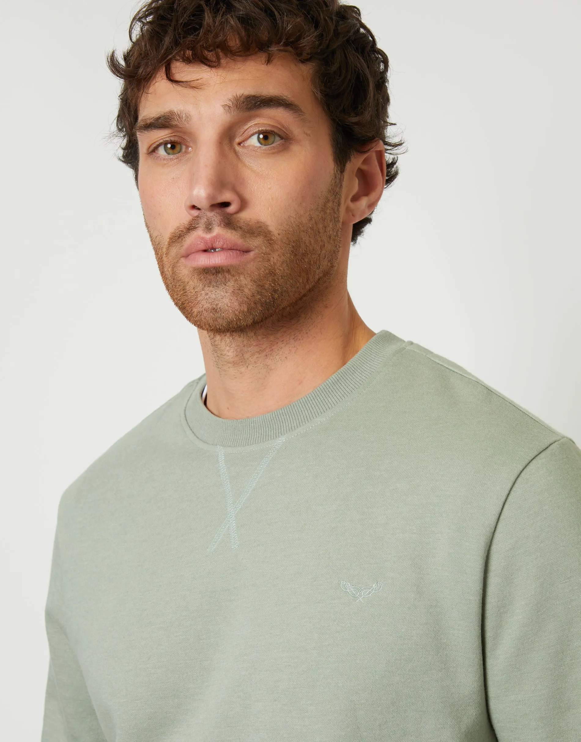 Sage Green Crew Neck Sweatshirt sold by Threadbare product image thumbnail 4