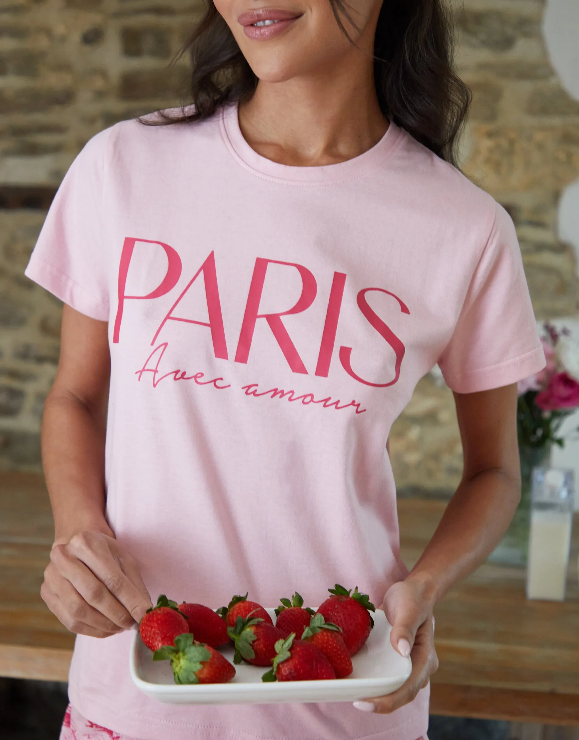 Threadbare Women's Pink Paris Graphic Print Pyjamas (2-Piece Set) sold by Threadbare product image thumbnail 4