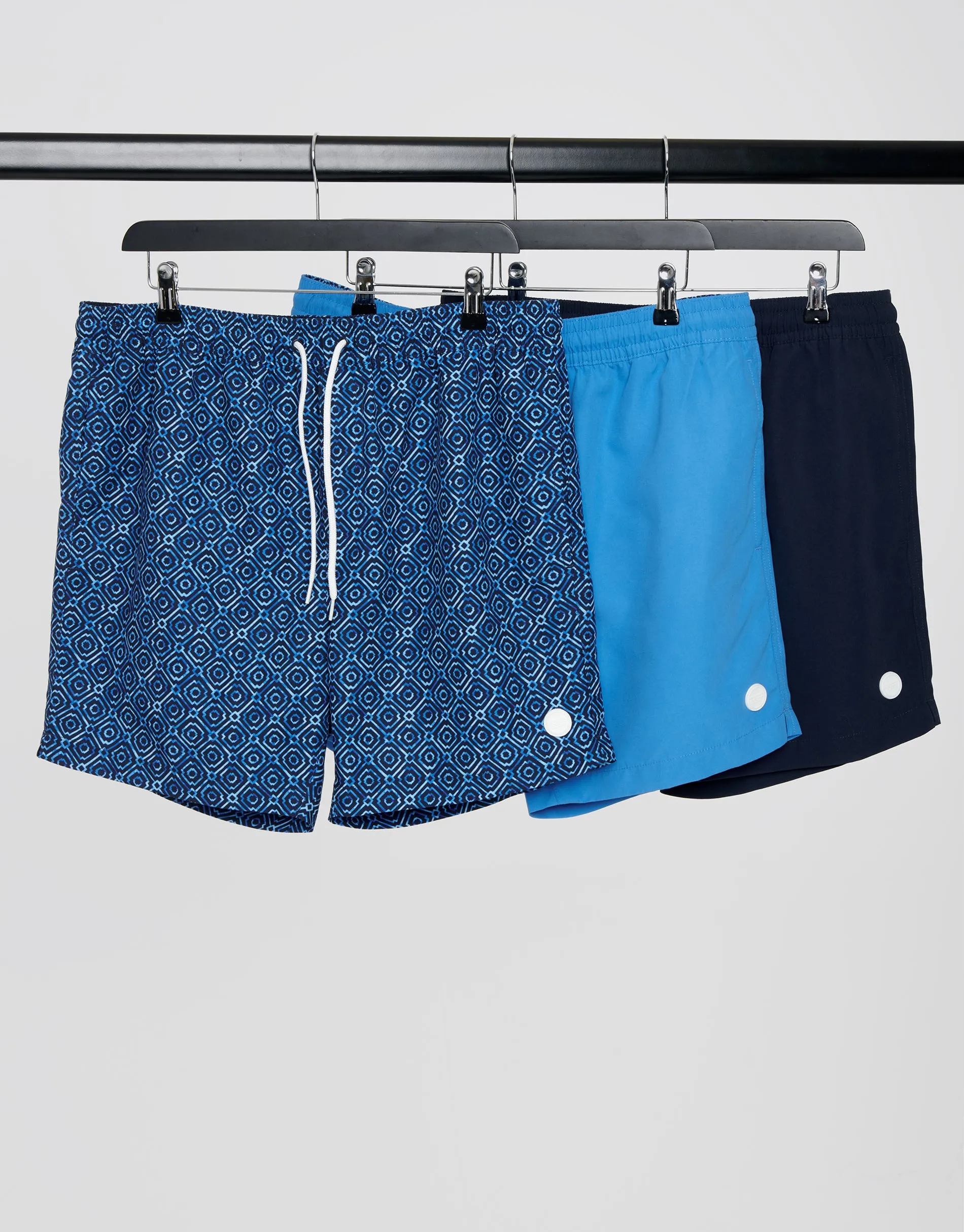 Blue Mix Swim Shorts (3 Pack) sold by Threadbare