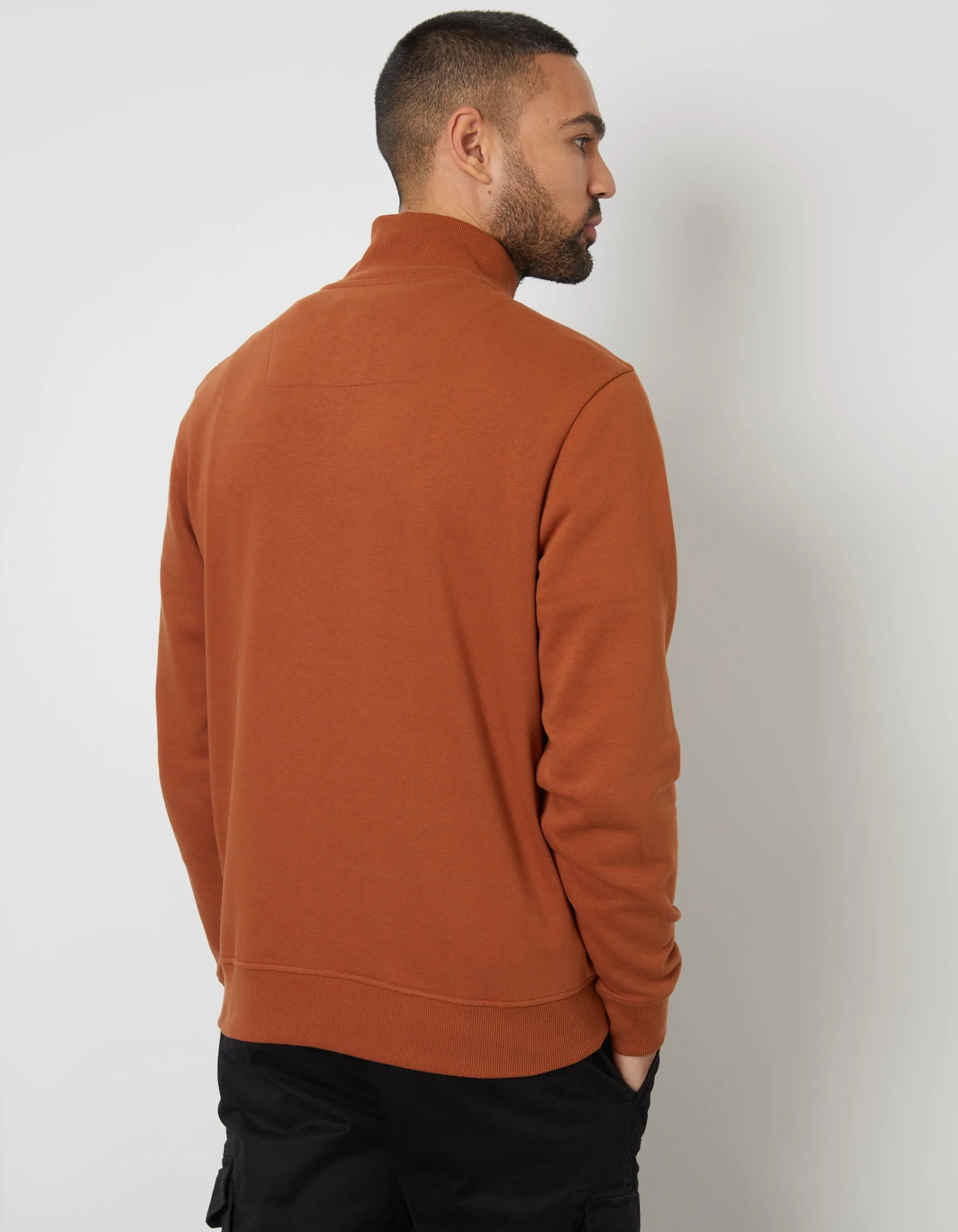 Rust Orange Quarter Zip Sweatshirt sold by Threadbare product image thumbnail 2