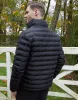 Black Funnel Neck Puffer Jacket sold by Threadbare