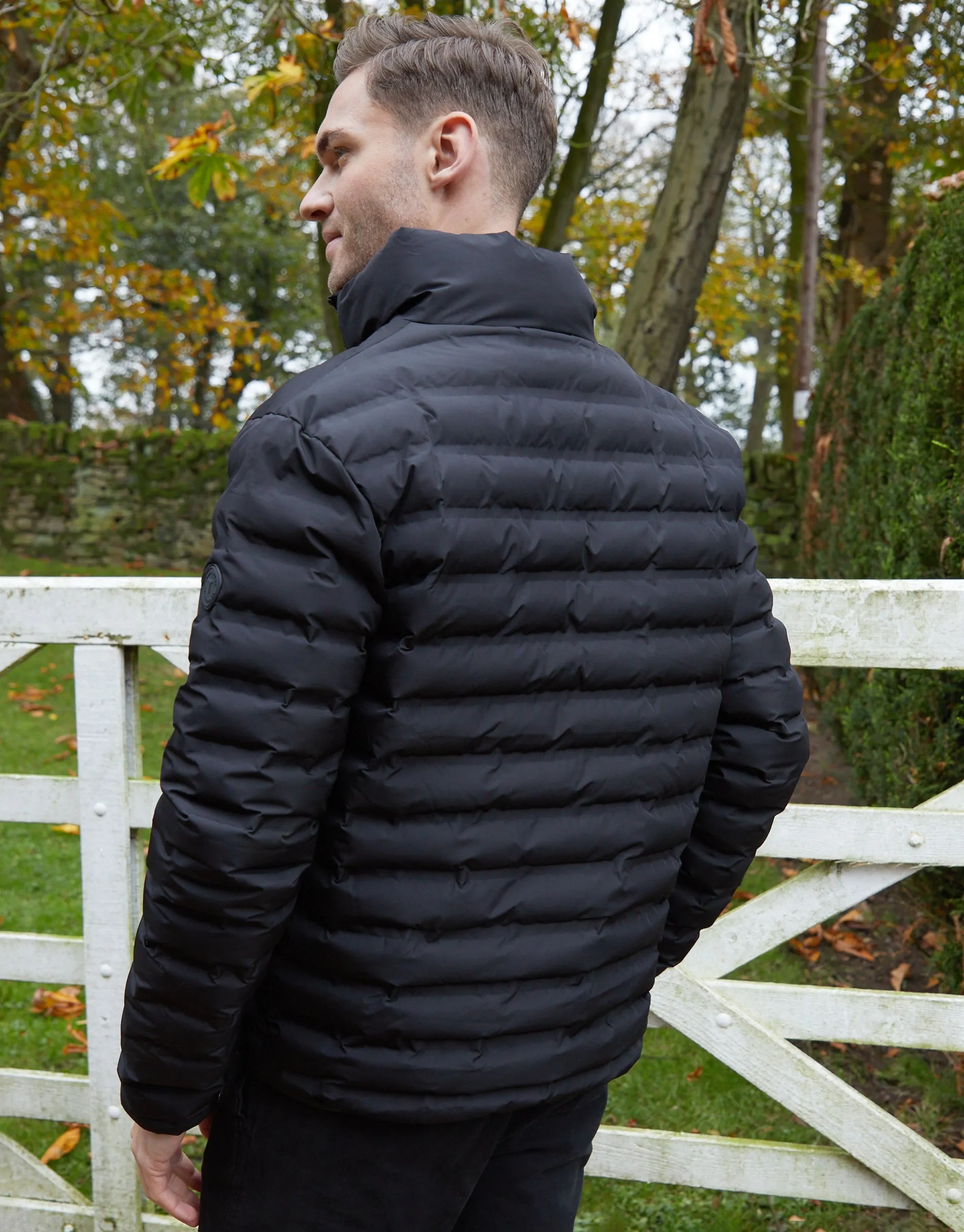 Black Funnel Neck Puffer Jacket sold by Threadbare product image thumbnail 2