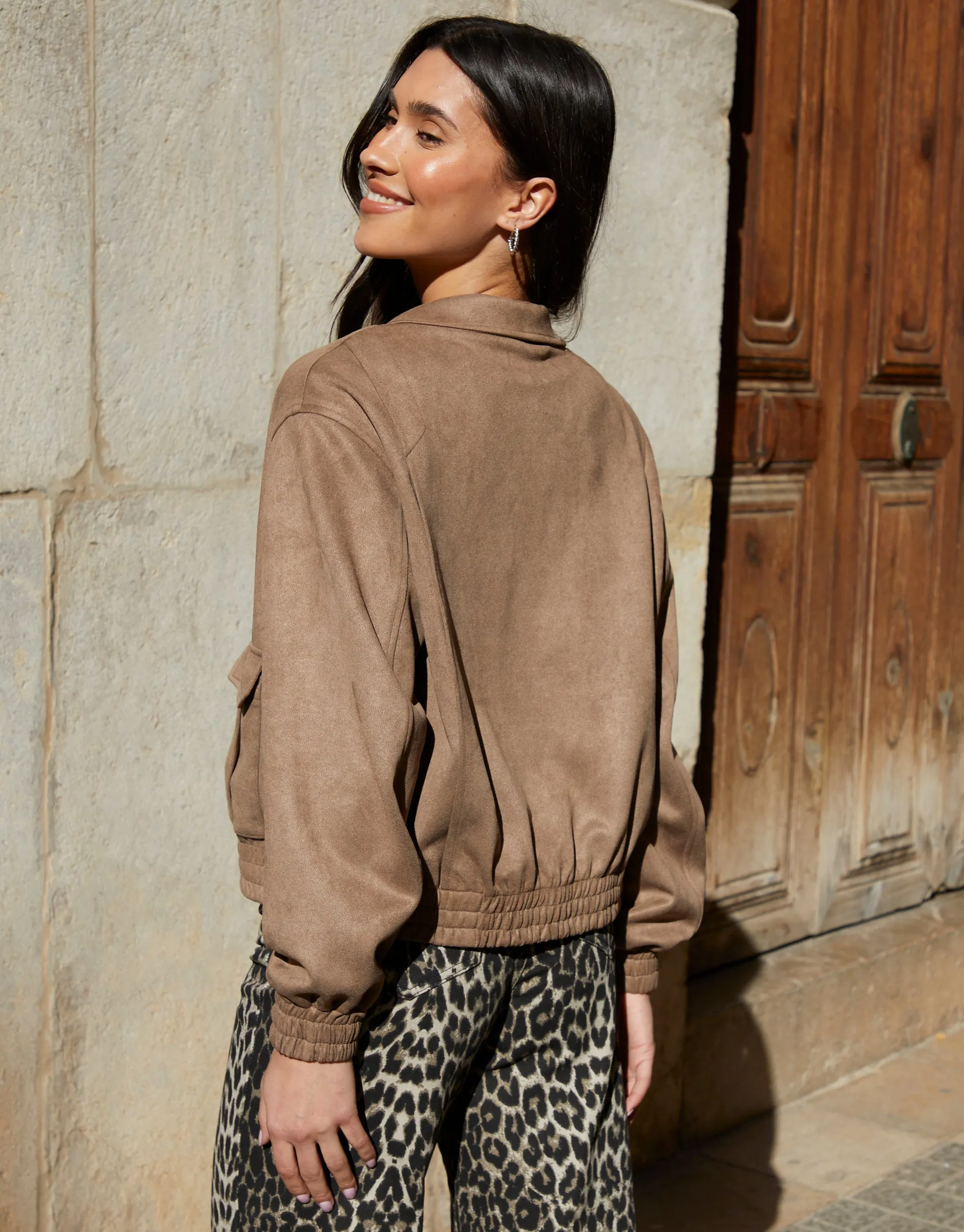 Threadbare Women's Taupe Suedette Utility Jacket sold by Threadbare product image thumbnail 2