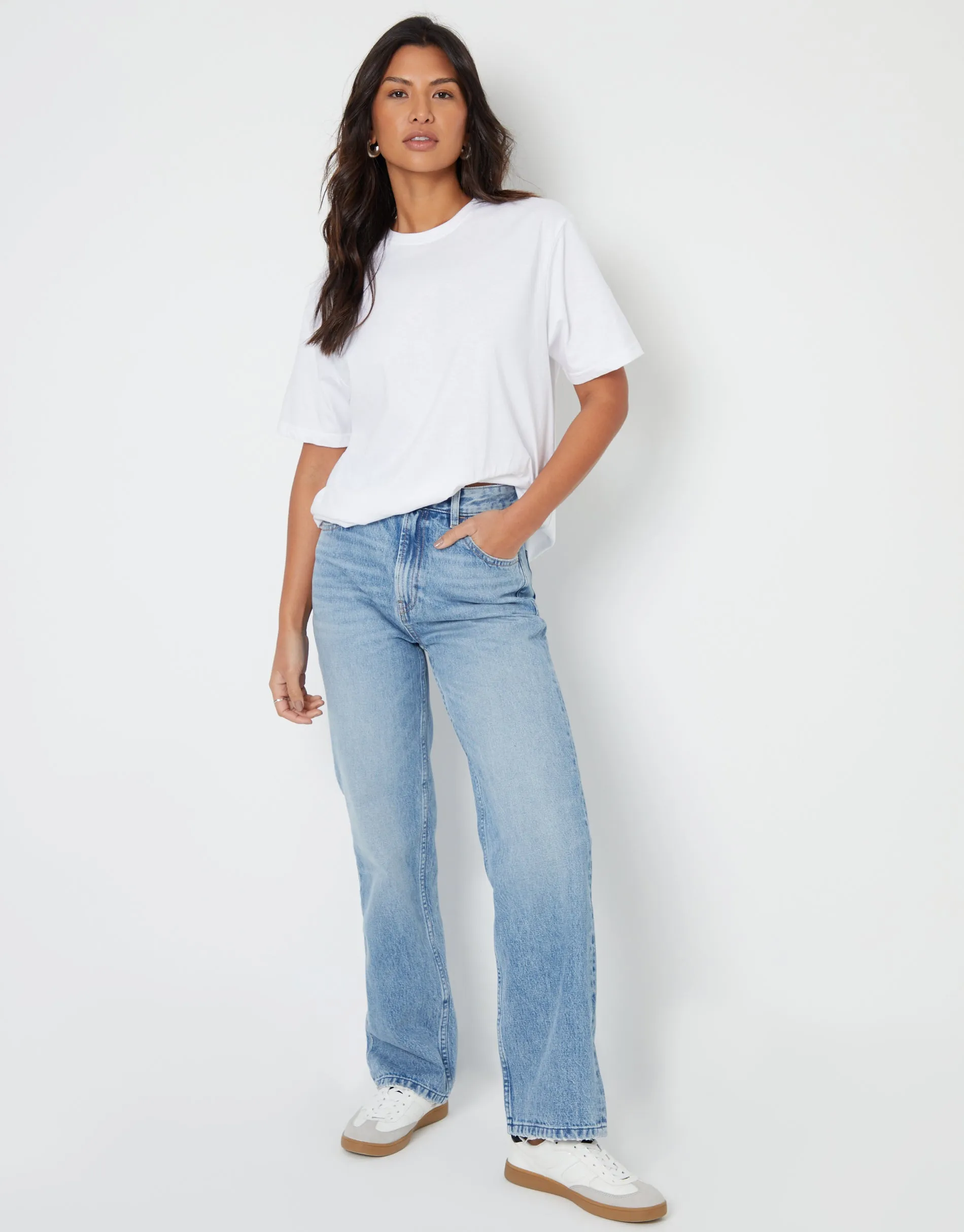 Light Wash Wide Straight Leg Jeans sold by Threadbare product image thumbnail 2