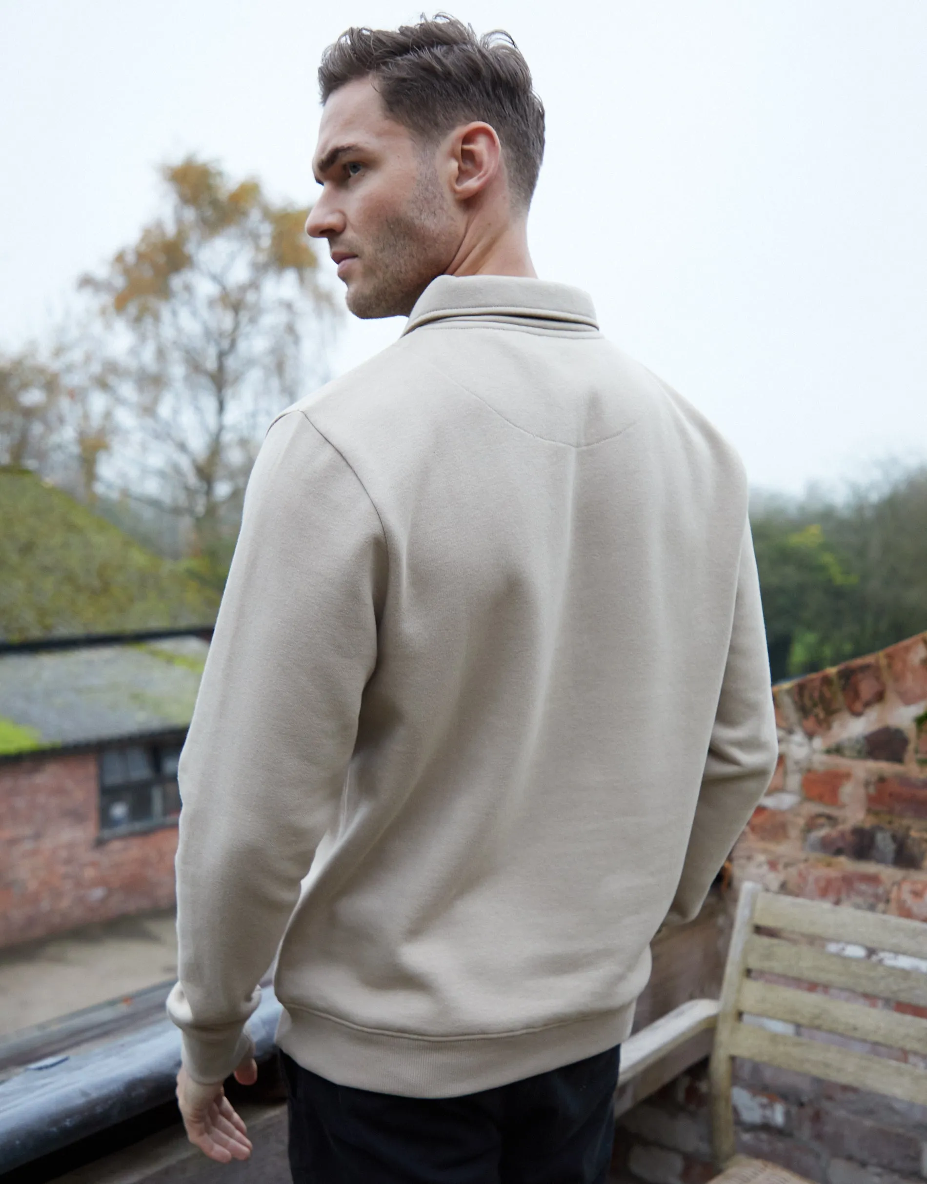 Stone Quarter Zip Collared Sweatshirt sold by Threadbare product image thumbnail 2
