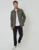 Khaki Green Cotton Poplin Lightweight Collared Jacket sold by Threadbare