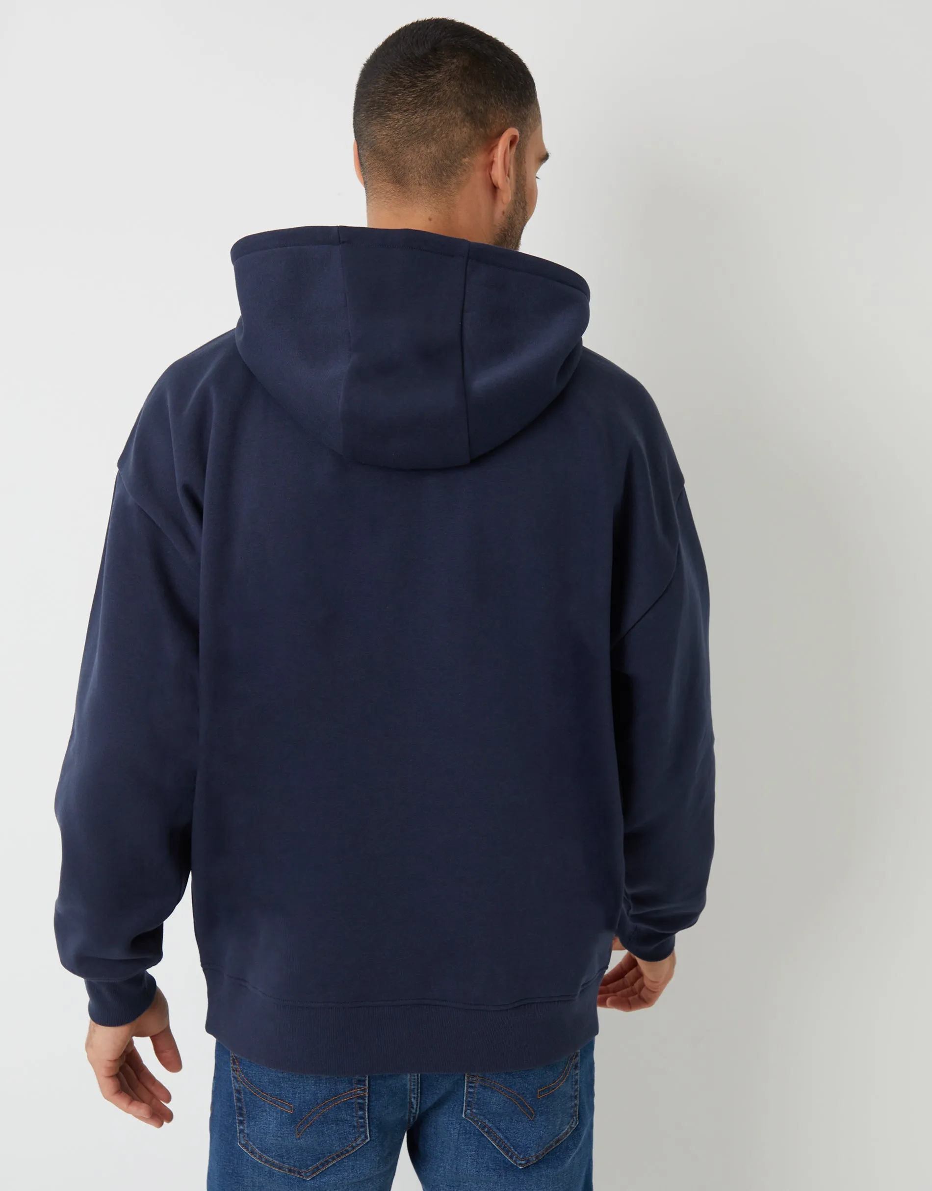 Navy Relaxed Fit Overhead Hoodie sold by Threadbare product image thumbnail 2