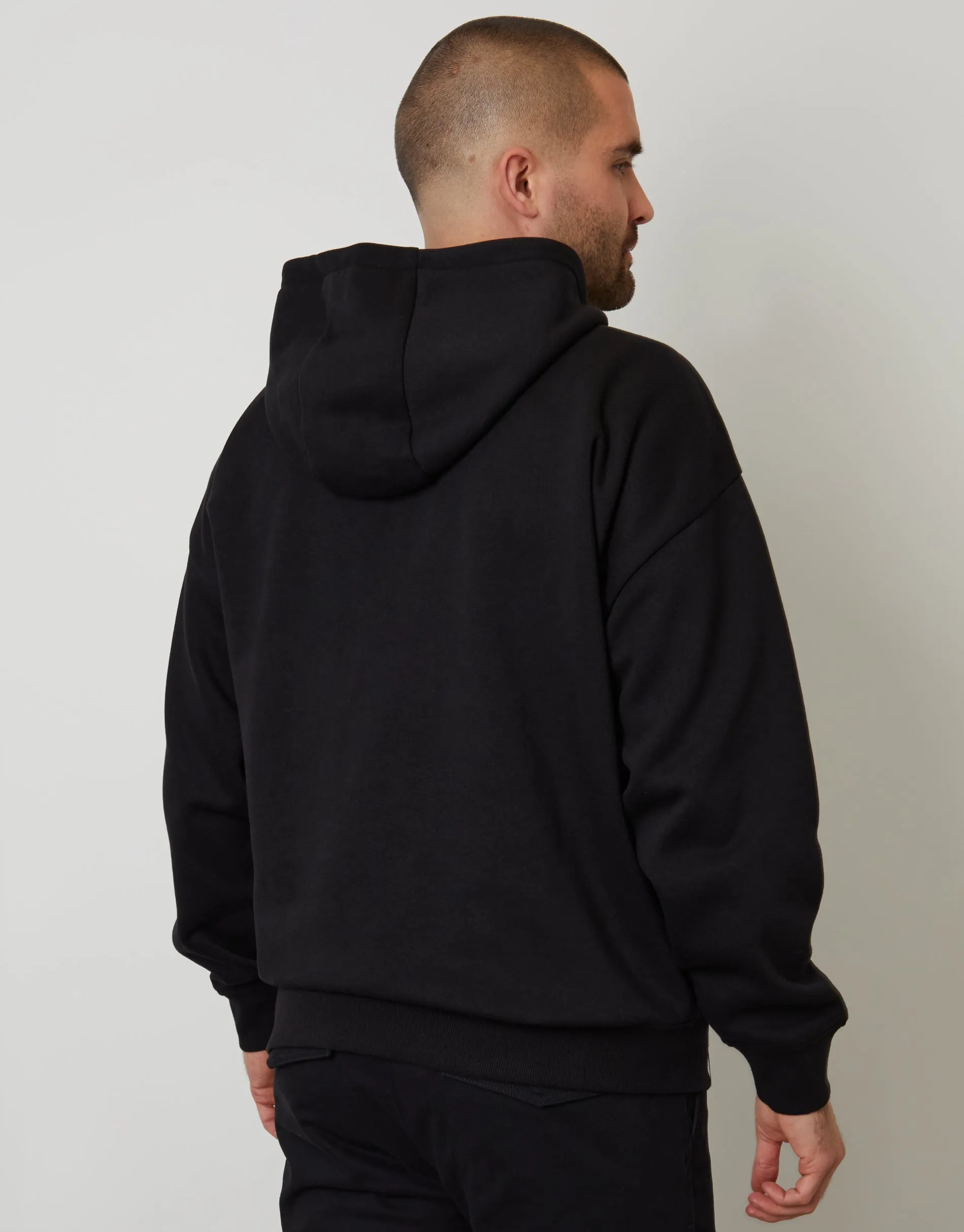 Black Relaxed Fit Overhead Hoodie sold by Threadbare product image thumbnail 2