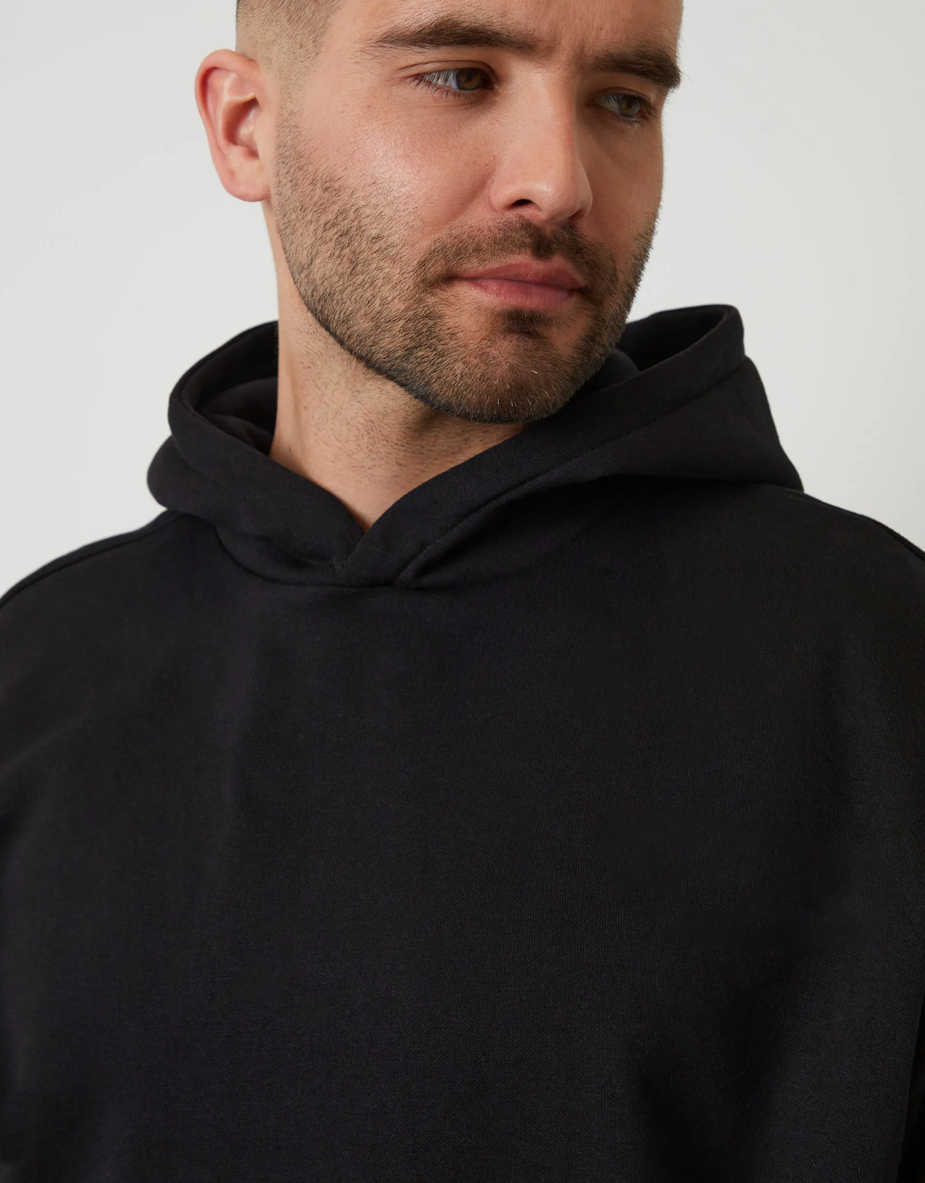 Black Relaxed Fit Overhead Hoodie sold by Threadbare product image thumbnail 4