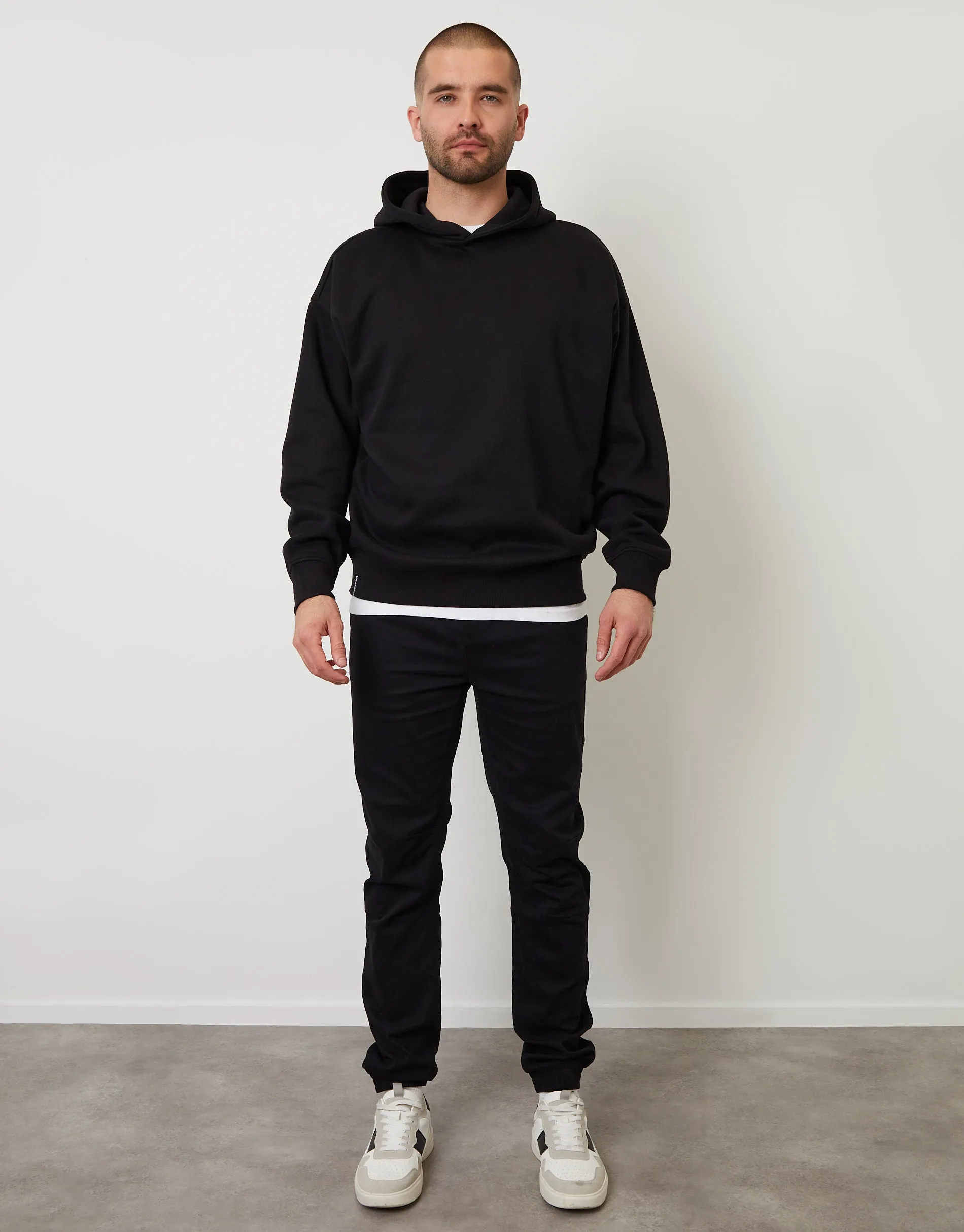 Black Relaxed Fit Overhead Hoodie sold by Threadbare product image thumbnail 3