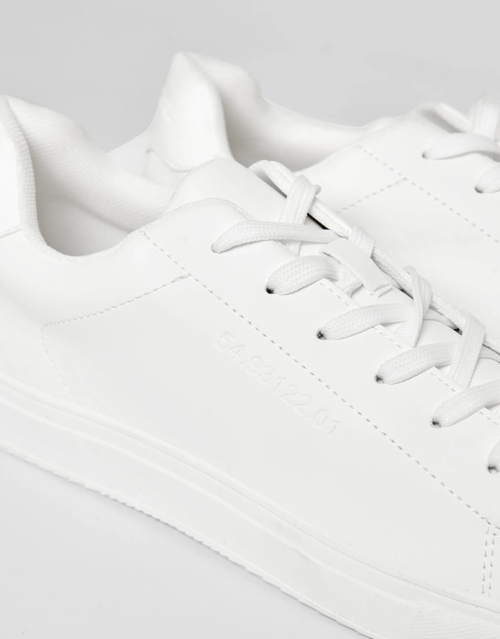 White PU Court Trainers sold by Threadbare product image thumbnail 3