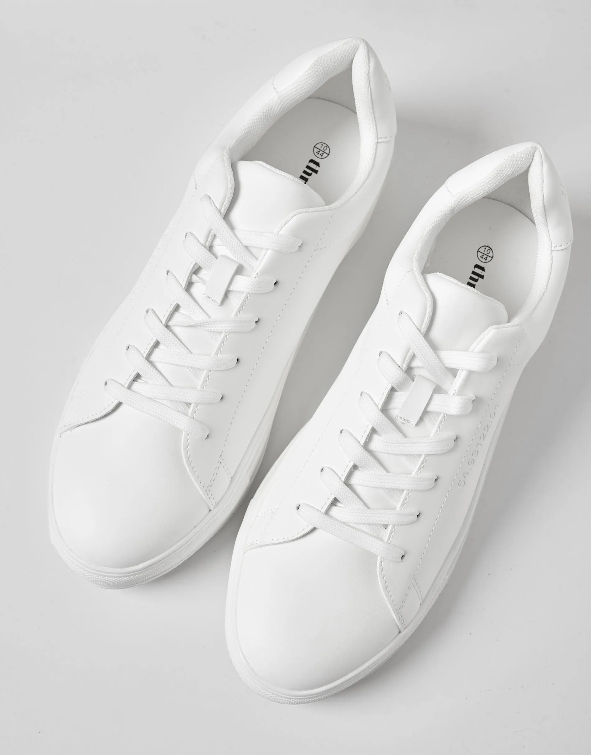 White PU Court Trainers sold by Threadbare product image thumbnail 2