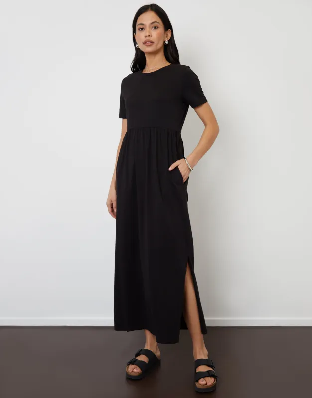 Threadbare Women's Black Jersey Maxi Dress with Pockets sold by Threadbare