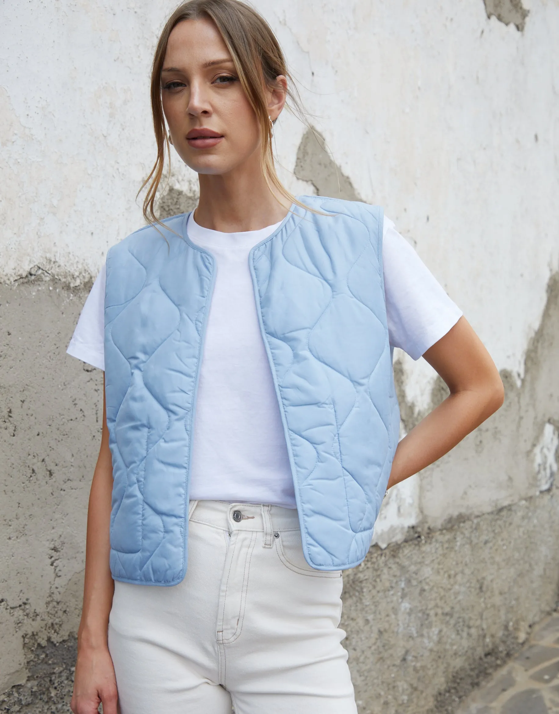 Blue Floral Patchwork Reversible Quilted Gilet sold by Threadbare product image thumbnail 3